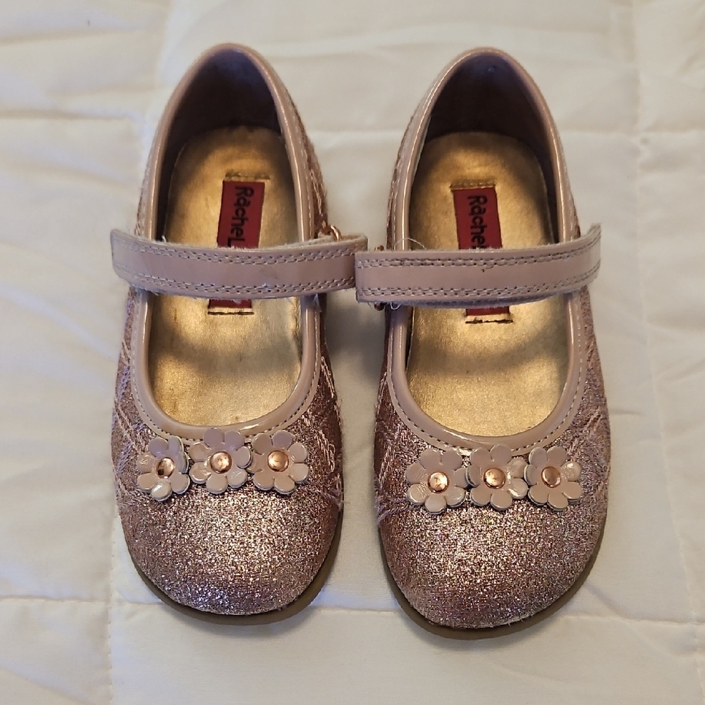 Rachel Kids Glittery Pink Mary Jane Shoes